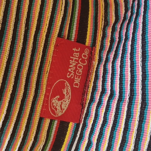 San Diego Hat Company Stylish Multi-Colored Striped Wide Brim Sun Hat - Picture 2 of 5